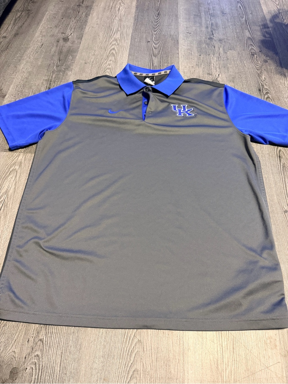 Nike Gray and Blue UK Embroidered Polo